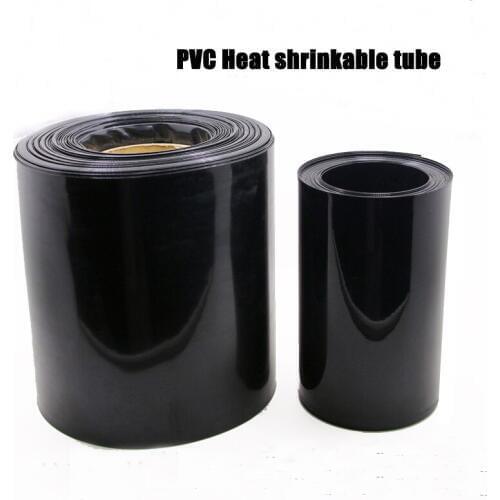 1kg PVC Heat shrinkable tube 0.1MM thickness 10-250mm Flat width black 18650 lithium battery pack plastic skin flame retardant