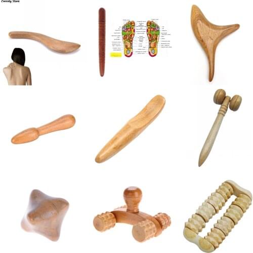 1PCS Wood Acupuncture Stick Acupuncture Point Massage Stick Gua Sha Board Braces Supports Wood Thumb Type Massage Stick