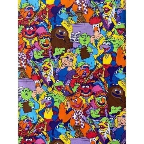 100*110cm Cartoon Sesame Street cotton Fabric Patchwork Tissue Baby skirt Textile For Diy Sewing Doll