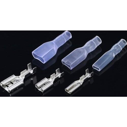 100 pcs of 2.8mm/4.8mm/6.3mm Dial Cold Presse Plug Terminal with Sheath Spring Terminal for Switch