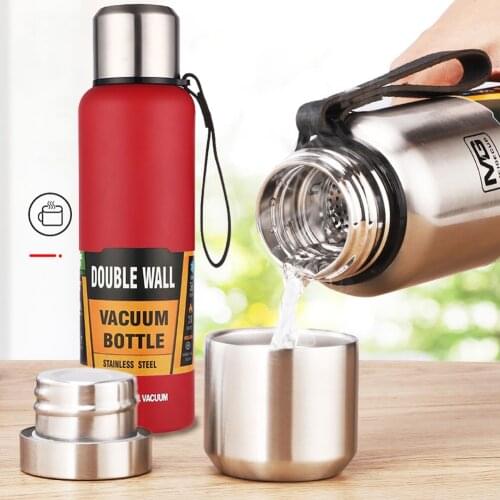 1000/1500ml Car Thermos Mug Russian Outdoor Thermos Bottle Portable Large Capacity Insulated Cup Military Style Vacuum Flask