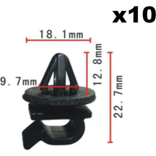 10x HONDA GREY HOOD RETAINER BONNET ROD STAY GRIPPER HOOK ARM CLIPS 10PCS / Nylon Retainer Clip
