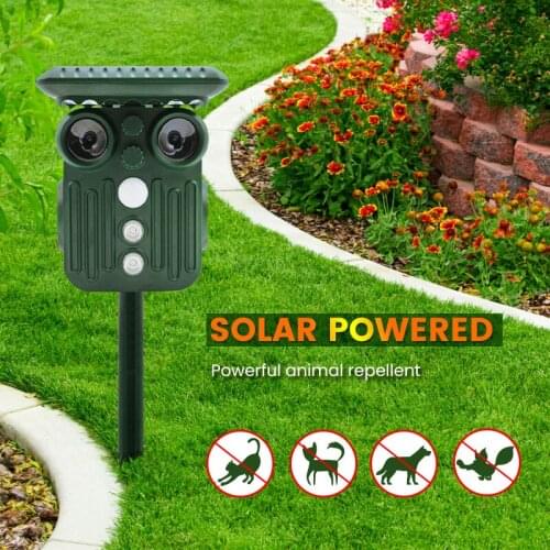 2/1Pcs Ultrasonic Animal Repeller Cat Dog Fox Snake Repeller Frighten Animal Repellent Scare Scarecrow Owl For Outdoor Garden