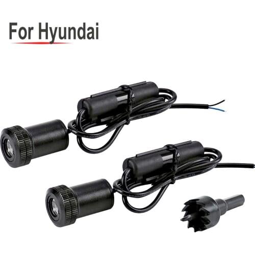 2pcs Courtesy Welcome Light For Hyundai Elantra Sonata Verna HB20 Mistra Tucson Kona ix35 Logo Door Shadow Projector Car Styling
