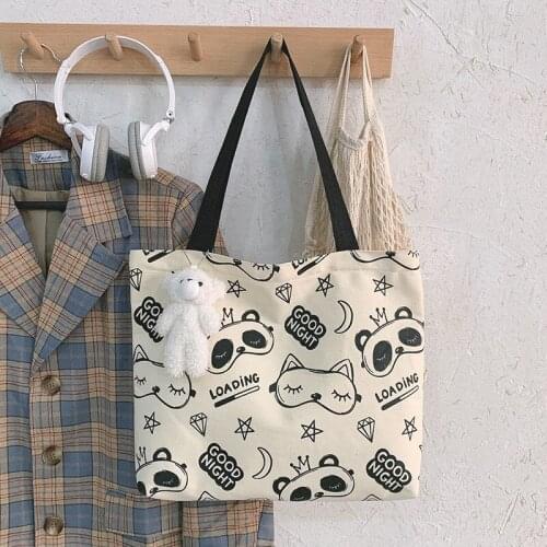 2021Handbags Cloth Totes Casual Shoulder Bag Cotton Shopping Women Eco Reusable Shopper Bags Women Ladies Casual Shoulder Bag