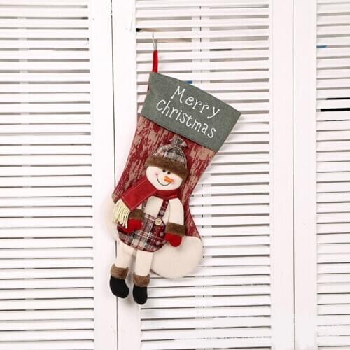 27*52cm Christmas Decoration Christmas Socks Gift Bag Large Elderly Snowman Candy Bag Christmas Tree Pendant Holiday Decor