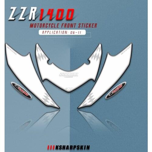 3D Gel Sticker Motorcycle Front Fairing Head Decorative Decal Number Board Protector For Kawasaki ZZR1400 2006-2011 zzr 1400