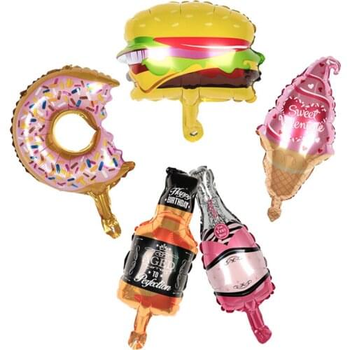 5pcs/set Mini Donut birthday cake dessert Aluminum Foil balloon Holiday Baby show Childrens Party Decoration Supplies Kid Toys