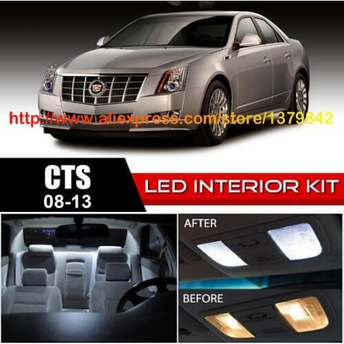 Free Shipping 16Pcs/Lot car-styling Xenon White Canbus Package Kit LED Interior Lights For 08-13 Cadillac CTS