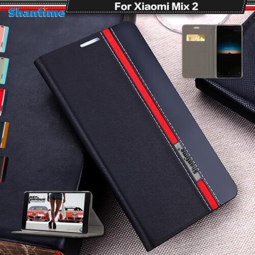 Book Case For Xiaomi Mi Mix 2 Flip Case Leather Phone Bag Case For Xiaomi Mix Business Wallet Case Soft Silicone Back Cover