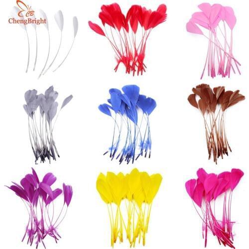 CHENGBRIGHT 100 Pcs Beautiful Red Goose Wing Feathers 5-7 "/ 13-18cm Long DIY Jewelry Decorative Accessories Decorative Feathers