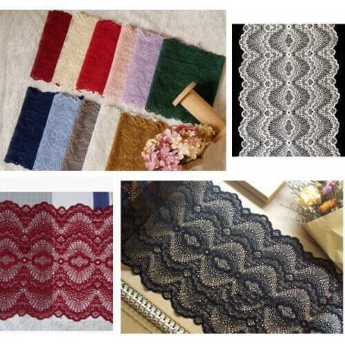 5Yard/Lot 12Colors Stretch Lace Trim DIY Sleeve Skirt Elasticity Fabric 22CM Clothing Bra Underwear Dress Accessories