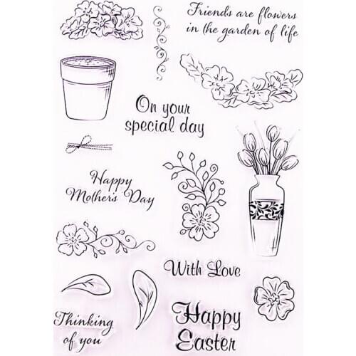 Hot selling flower pot transparent clear stamp / silicone seal roller stamp DIY scrapbook album / card production