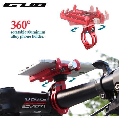 GUB Aluminum 360 Rotating Bicycle Phone Stand For 3.5-6.2inch Smartphone 5 Colors Universal Bike Handlebar Mount Holder Plus 8