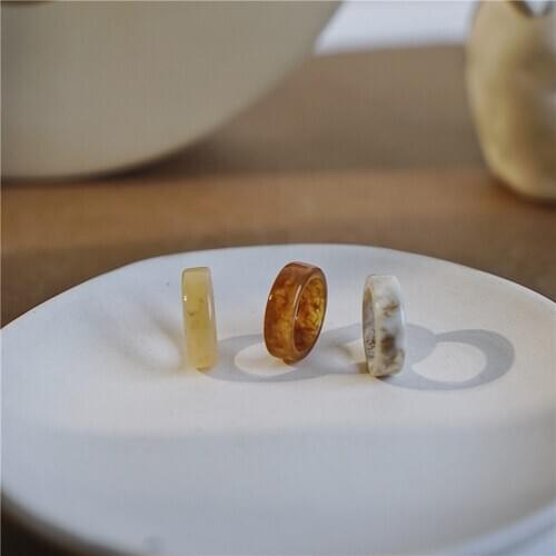 2020 New Colorful Transparent Acrylic Irregular Marble Pattern Ring Resin Round Rings for Women Girls Jewelry