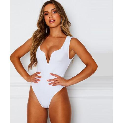 Bodysuits One-piece Women Lingerie Deep V Cut Wide Straps All-in-one Camisole 4 Colours Lingerie Women