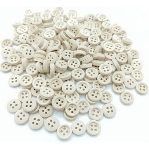100PCS/Pack 10mm 4-Holes Nature Color Wooden Buttons For Craft Round Sewing Button Scrapbook DIY Home Decoration Accessories