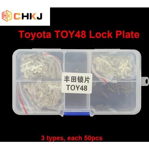 CHKJ 150PCS/Lot TOY48 Auto Car Lock Reed Plate For Toyota Car Door Lock Repair Kit Accessories Locksmith Supplies +10pcs Spring
