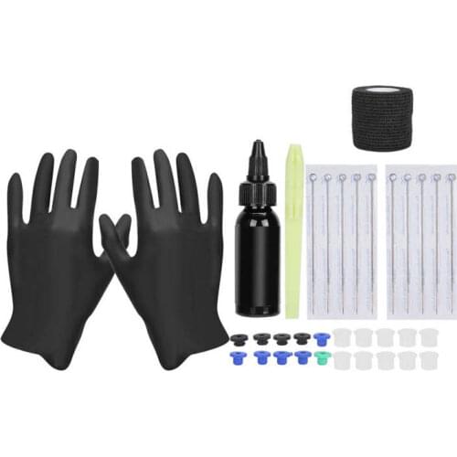 Tattoo Kit Tattoo Kit Tattoo Hand Poke Pen 3RL Tattoo Needle 29.6ml Pigment DIY Tattoo Kit for Beginners Microblading