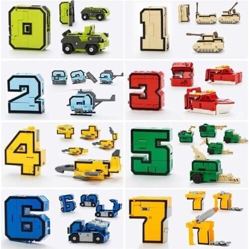 Numbers Armour Team Transform Math Toy Early Education for Kid Play Display Set of 15 Pcs