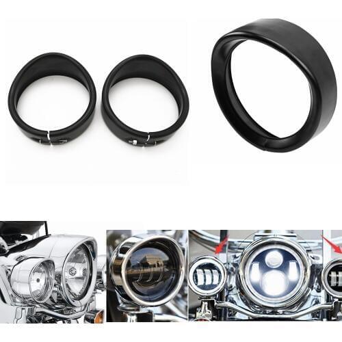 New Motorcycle Chrome 7" Inch Headlight Trim Ring Visor Style Fits for Touring Road King Electra Glide Softail FLD/FLH
