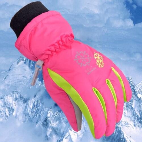 2021 New Winter Ski Gloves Girl Windproof Waterproof Boy Gloves Plus Velvet To Keep Warm Children 3-15 Years Old