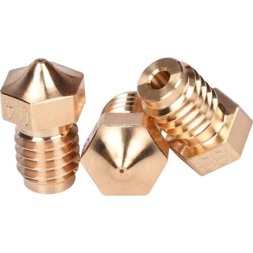 Phaetus Brass V6 Nozzle 0.2 0.4 0.6 0.8MM 3D Printer Parts For V6 Hotend I3 MK3 Extruder Heater Block 1.75mm Filament PLA ABS