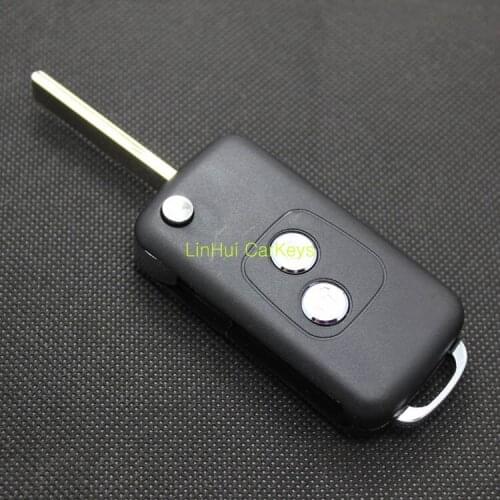 PINECONE for PEUGEOT 307 Keys 2 Buttons Uncut Blank Brass Groove Blade Modified&Upgrade Replace ABS Remote Key Shell 1 PC