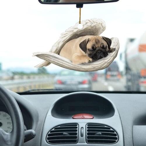 Dog Sleeping Angel Hanging Accessories Ornament For Dog Lover Car Interior Decor Toy Stroller Accessories Gifts