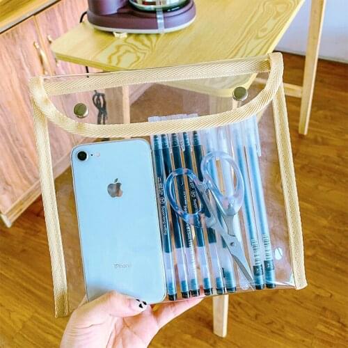 Storage Baag Simple And Transparent Japanese Student Cosmetic Bag Stationery Large-capacity Storage Bag