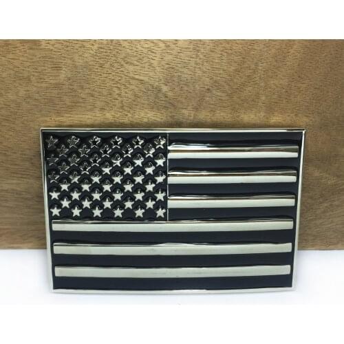 BuckleClub zinc alloy retro US flag belt buckle Luxurious cowboy jeans gift belt buckle FP-03674 silver finish