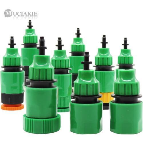 MUCIAKIE 9 Types of Garden Water Coupling Adaptor Quick Connector for Faucet Irrigation 1/2'' 3/4'' 1' Thread to 8/11 4/7mm Hose