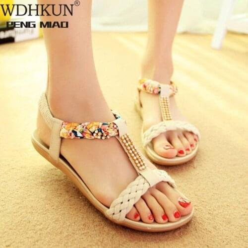 WDHKUN Women Sandals Summer Women Shoes Beach Sandals Ladies Comfortable Women Summer Shoes Female Flats Sandalias Mujer