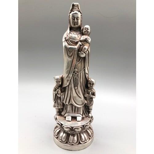 Collect China Fine Workmanship Cupronickel Sculpture Guanyin Buddha Metal Crafts Home Decoration #6