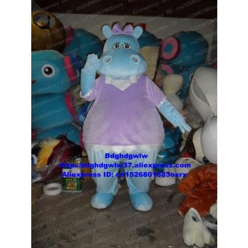 Blue Purple Hippo River Horse Hippopotamus Mascot Costume Adult Cartoon Character Annual Symposium Cut The Ribbon zx2250