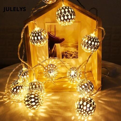 Fairy Garland Morocco Ball LED String Lights USB Christmas Lights Outdoor Decoration For Holiday Wedding Halloween