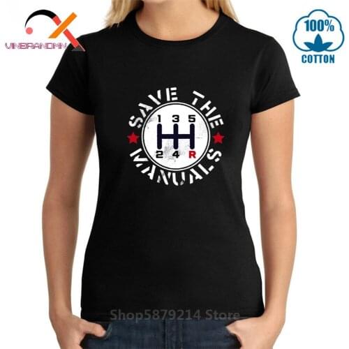 Save The Manuals T shirt woman manual transmission cars T-shirt Leisure punky tops hipster Tees shirt casual fashion T shirt