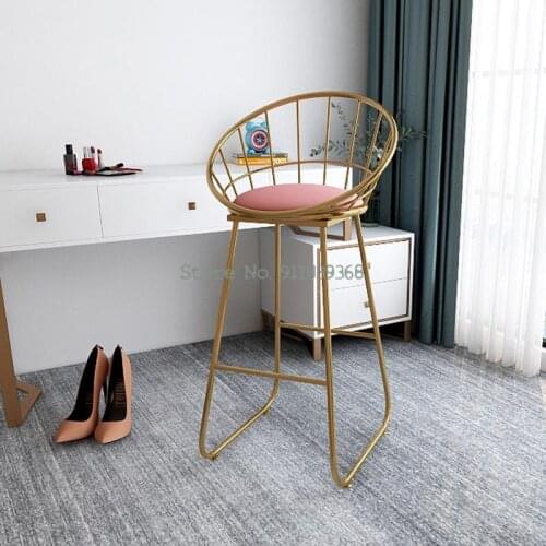 Modern Simple Family Bar Chair Clothing Shop Bar Photo Luxury Chair Nordic Back High Stool