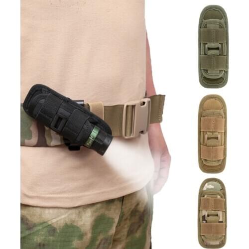 Tactical Flashlight Pouch Holster 360 Degree Rotatable Clip Torch Cover for Belt Flashlight Holder Hunting Accessories