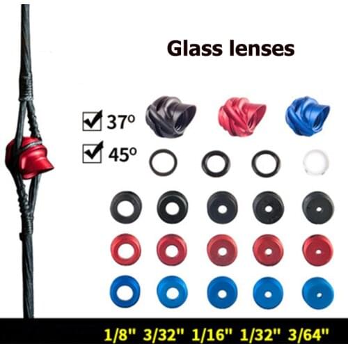 TP516 Glass Lenses 37/45 Degree Compound Bow Peep Sight 6 Time Aluminum Housing Clarifier Aperture 1/32 3/64 1/16 for Archery