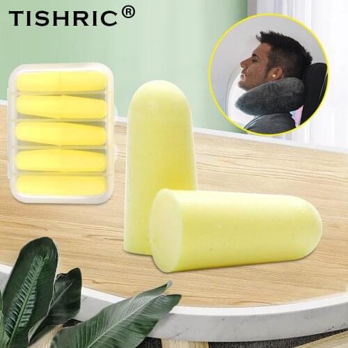 TISHRIC 5 Pairs Earplugs Anti-noise Sleeping Ear Plugs Noise Reduction Rate 35.5db Soft Sleep Earplugs For Sleep Ear Protector