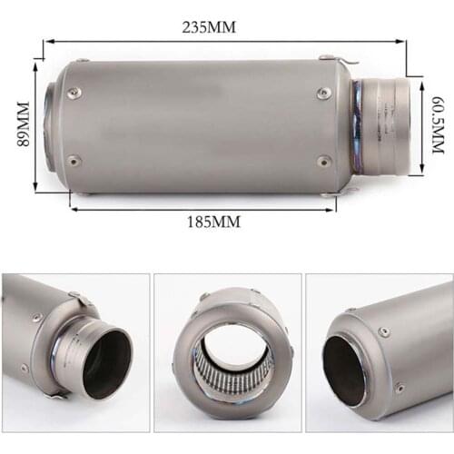 51mm 60mm Motorcycle Exhaust Muffler Real Titanium Alloy Scooter Exhaust For YAMAHA R3 R15 For BWM S1000 S1000RR