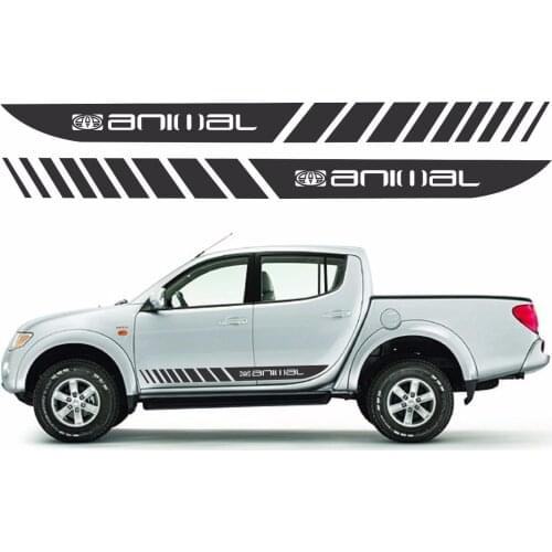 For 1Set/2pcs MitsubishI Warrior triton L200 Animal side stripe graphics set stickers decals Car styling