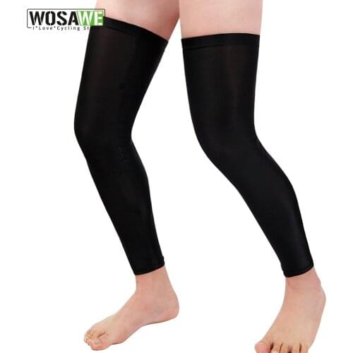 WOSAWE Legs sleeves Knee Elastic UV Protection Running Cycling MTB Bike Summer Basketball Sports Safety Long Bicycle Leg Warmers