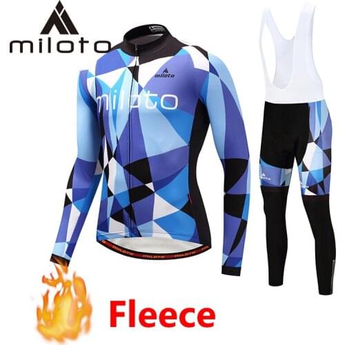 MILOTO winter thermal fleece cycling Sets maillot ciclismo mountain bike clothing 2019 racing bicycle outdoor triathlon suit