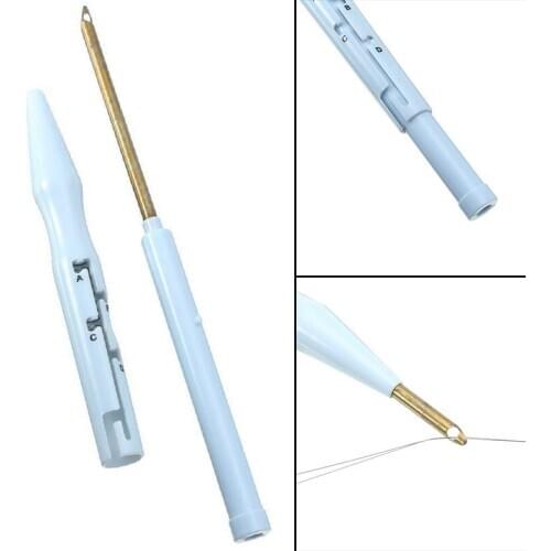 1PC Sewing Punch Needle 18.5cm Plastic Embroidery Stitching Needles Threader Guide DIY Craft Tool Weaving Sewing Accessories