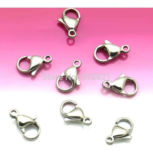 10mm 9mm Stainless Steel Lobster Claw Clasps Fastener Hook Connectors Accessories For Fashion Bracelet Necklace Making