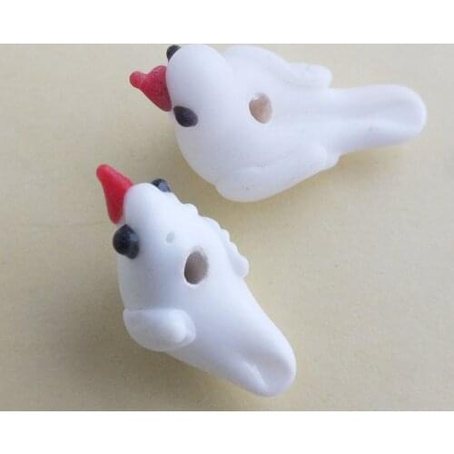 100pcs newest style 2mm White bird-shaped glass beads