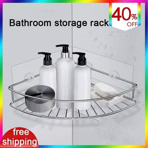 2pcs Bathroom Shelf Stainless Steel Bathroom Fixture Shower Soap Dish Bottle Bathroom Shelves Corner Kitchen Shelf No Drill Free