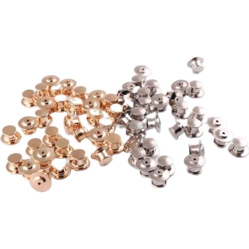 20pcs/lot 10*7mm Silve Gold Color Metal Pin Brooch Pin Back Locking Pin Keepers Secure Locking DIY handmade accessories